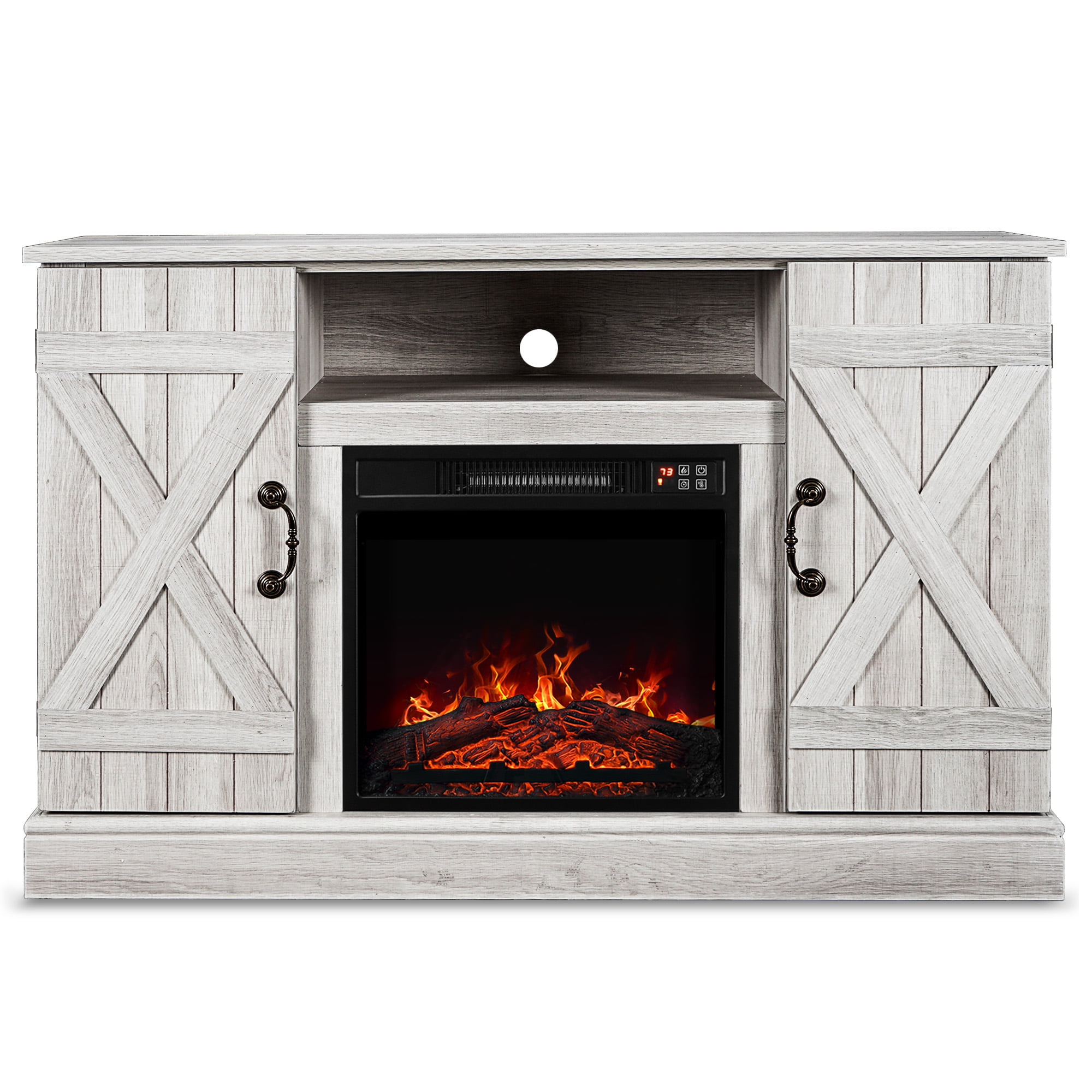 BELLEZE Infrared Electric Fireplace TV Stand Entertainment ...