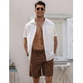 thumbnail image 2 of COOFANDY Men's Linen Short Elastic Waist Drawstring Casual Summer Beach Shorts, 2 of 6