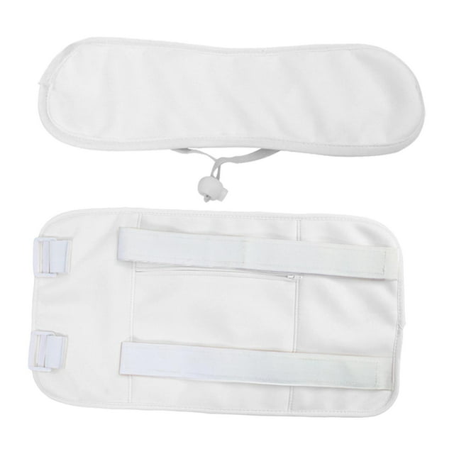 Milaget Castor Oil Pack Wrap Set, Reusable Convenient with Front Bag Mess , Flannel White Sticker Strap