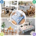 thumbnail image 4 of 42x42in(107x107cm) Square Tablecloth, Waterproof Polyester Table Cover, Wrinkle Resistant & Washable Fabric for Dining, Kitchen, Picnic, Abstract Geometry Print, 4 of 6