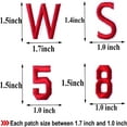 thumbnail image 3 of VANIDO 72 Pieces Iron on Letters and Numbers Patches,Red Letter Patches Alphabet Embroidered Patch A-Z,Numbers 0-9 Applique for Clothes,Dress,Hat,Socks,Jeans,DIY Accessories,Red, 3 of 4