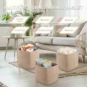 CHERISHGARD 3 Pieces Cube Storage Baskets,Square Woven Rope Basket,Square Baskets for Organizing