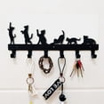 thumbnail image 3 of 1pc Halloween Black Iron Wall Mounted Hooks Metal Key Holder Cat Pattern with 9 Hooks for Bag Wall Decorative, 3 of 9