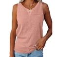 thumbnail image 2 of IROINNID Summer Women Minimalist Tank Tops Solid Color v-Neck Pocket Sleeveless Casual Tops Spring Saving Clearance, 2 of 2