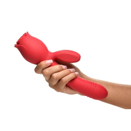 Blooming Bunny Sucking and Thrusting Silicone Rabbit Vibrator