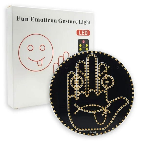 Finger Gesture Light with Remote LED Car Back Window Sign Light Hand Funny W8B6