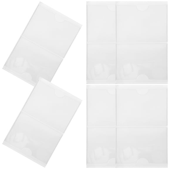 IBASETOY 12Pcs Clear PVC Label Pockets Self Adhesive Card Sleeves for Home and Office Organization