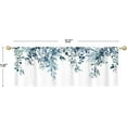 thumbnail image 6 of Blue Kitchen Curtains Valances, Eucalyptus Leaves Pattern Semi Sheer Kitchen Valances for Living Room, Watercolor Botanical Rod Pocket Short Window Treatment Decor, 52x18, 6 of 6