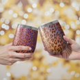 thumbnail image 2 of 12oz Stemless Wine Tumblers Orange and Purple Of Leopard Print Vacuum Insulated Stainless Steel Travel Tumbler Cups Mug with Lid and Straw for Champaign,Cocktail,Beer with Cleaning Brush, 2 of 5