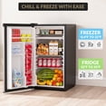 thumbnail image 4 of Compact Mini Fridge with Freezer, 3.2 Cu.Ft - Dual Zone Temperature Control, 7 Adjustable Settings, Removable Shelves, Quiet & Energy Efficient - Ideal for Bedroom, Office, Dorm, 4 of 8