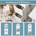 thumbnail image 2 of MAT EXPERT Small Bathroom Storage Cabinet,3-Tier Bathroom Floor Cabinet with 2 Detachable Drawers & Anti-Tipping Device, Wooden Small Cabinet for Office, Entryway，12" L x 12" W x 35" H (White), 2 of 9