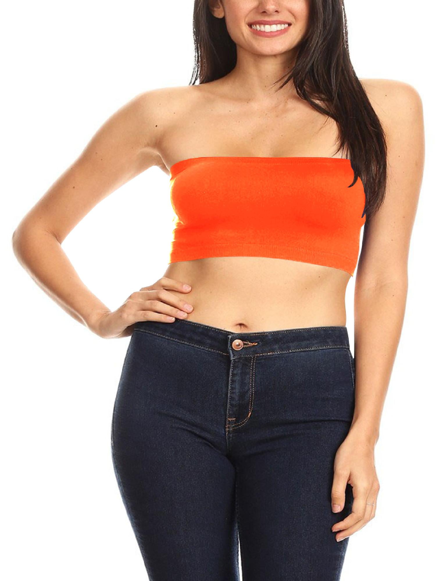 Women S Casual Basic Strapless Seamless Stretch Bandeau Tube Bra Top