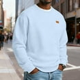 thumbnail image 2 of ASDFVBKG Mens Crewneck Sweatshirts Long Sleeve Comfy Quilted Shirts Dressy Casual Pullover Loose Fit Tops Solid Color Business Clothes Light Blue L, 2 of 6