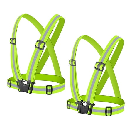 

2pcs Lightweight Adjustable Elastic Safety Vest Security High Visibility Vest Reflective Vest Visibility Tape (Fluorescent Green)