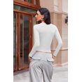 thumbnail image 4 of Ekouaer Womens Long Sleeve Shirts Fitted Tops Stretchy Base Layer Basic Tight Thermal Undershirt, 4 of 6