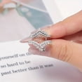 thumbnail image 4 of Gaspara Womens Sterling Silver Ring Enhancer Round Cut Real Moissanite Infinity Wrap Guard Ring, 4 of 5