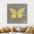 thumbnail image 3 of wall26 Canvas Print Wall Art Yellow Wood Effect Butterfly Nature Plants Wood Panels Modern Art Farmhouse/Country Colorful Multicolor Warm for Living Room, Bedroom, Office - 16"x16", 3 of 5