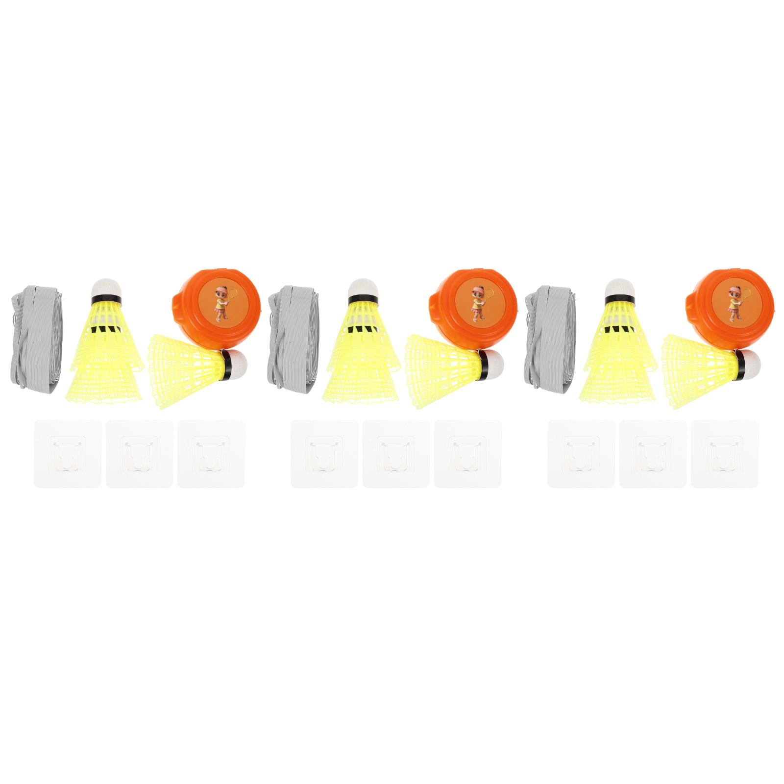 FRCOLOR 3 Sets Badminton Trainer Kit with Rebound and Swing Trainer for Practice and Skill Improvement