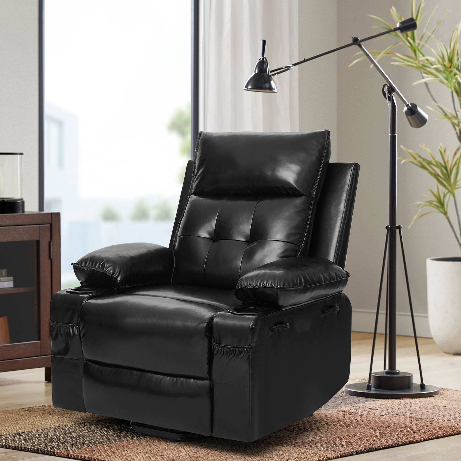 Betisef Power Lift Recliner Chair for Elderly, Adjustable Recline Chair W/Massage & Heat Functions Black