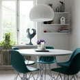 thumbnail image 4 of 2xhome Set of 4 Teal Mid Century Modern Vintage Molded Shell Assembled Chairs Chrome Wire Metal Eiffel Side Armless No Arms With Back DSW for Desk Work Office Dining Living Kitchen Bedroom, 4 of 6