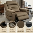 thumbnail image 5 of Extra-Wide Big Man Power Lift Recliner for Elderly Adults 28 Inch Wide Chair, HSUNNS Lay Flat Lift Chair with Heat Massage, Cup Holder & Wireless Phone Charger, USB Type C Charging, Big Tall 400 lbs, 5 of 8