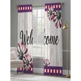 thumbnail image 4 of Red Blue Daisy Sheer Curtains for Living Room Bedroom Welcome Plaid Vintage 4th of July Sheer Curtains 96 Inch Long 2 Panels Set Light Filtering Curtain Window Treatments Drapes for Dining Room, 4 of 6