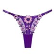 thumbnail image 1 of Tangas de malla con bordado floral, bragas con aros y bloques de color cautivadores, lencería y ropa interior femenina, 1 of 5