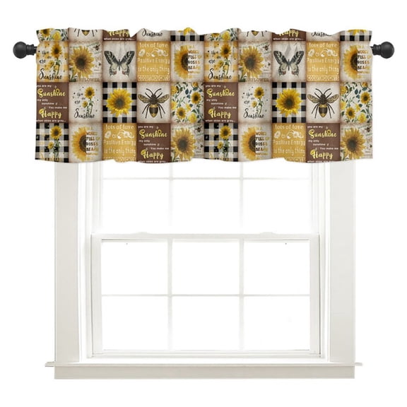 QRxue Tropical Lemon Short Valance Curtains, 54" x 18"