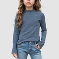 thumbnail image 2 of Zshosam Toddler Shirts Girls Girls Long Sleeve T Shirts Casual Crewneck Loose Fit Tee Tops Kids Fall Clothes Size 13T 14T,(Blue 13-14 Years), 2 of 6