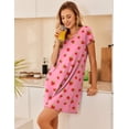thumbnail image 3 of Ekouaer Nightgowns for Women Short Sleeve Sleepshirt V Neck Short Nightshirt Pullover Soft Ruffled Sleepwear, 3 of 6