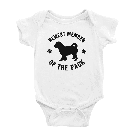 

Newest Member of The Pack Cavachon Dog Cute Baby Jumpsuits Boy Girl