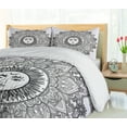 thumbnail image 5 of Ambesonne Black White Duvet Cover Sets, Mandala Boho Floral, 2-Queen, White and Black, 5 of 7
