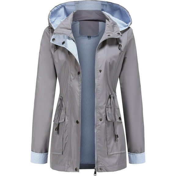 NANAHuang Women's Lightweight Military Anorak Jackets Safari Hoodie Utility Drawstring Coat Windproof Windbreaker Raincoats