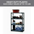 thumbnail image 4 of Grosfillex 42"Plastic  Resin 4-Tier Shelving Unit, 54"H x 16"D 700lbs Total Capacity, 4 of 10