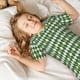 thumbnail image 5 of Balery Light Green Squares Conjunto de Pijama Infantil de Manga Corta con Estampado – Ropa de Dormir de Algodón Suave-Medium, 5 of 6