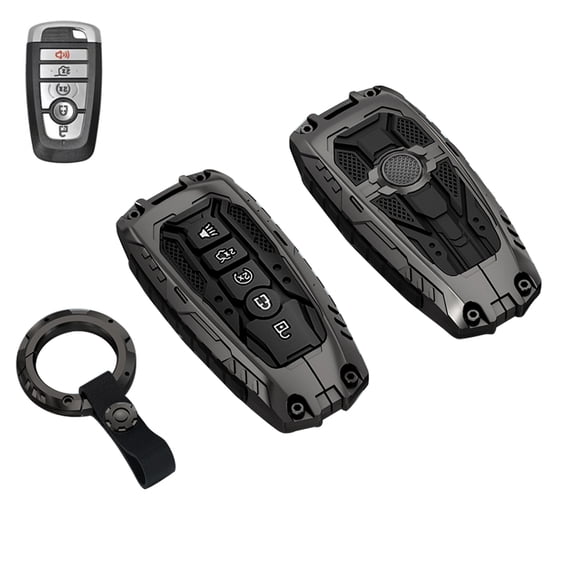 Yuebutor Heavy Zinc Alloy Key Fob Cover Case Compatible with Ford ,Protection Shell Car Accessories