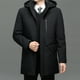 thumbnail image 4 of Chaqueta de invierno informal de moda para hombre 2023, abrigo largo con capucha, parka gruesa acolchada de algodón con cremallera, abrigo de color a la moda, 4 of 5