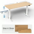 thumbnail image 4 of VIVO Electric 60” x 24” Stand Up Desk | Bamboo Table Top, White Frame, 4 of 8