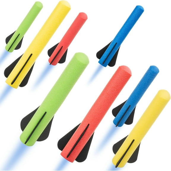 Stomp Rocket Jr Rocket Refills, 8 Multi-Color Rockets - Replacement Rockets for Soft Foam Rocket Launcher for Kids - Fun Backyard & Outdoor Kids Toys Gifts for Boys & Girls - Ages 3 & Up