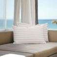 thumbnail image 2 of Outdoor Waterproof Pillow Covers Pack of 2, Pink Strips Classic Pink Lines Abstract Nature Khaki Decorative Throw Pillowcases Cushion Covers for Garden Patio Tent Sofa Couch, 20x12 inch, 2 of 8