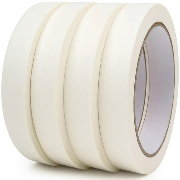 4 Pack White Artist Tape - Art Masking Tape for Watercolor Paper, Canvas Acrylic Painting, Curves, Framing, Paint, Gouache, Console - Acid Free Drafting Tape 0.80" Wide - 360FT Total
