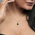 thumbnail image 3 of Gem Stone King 18K Yellow Gold Plated Silver Pendant with Chain Oval Onyx and White Moissanite (1.92 Cttw), 3 of 3