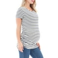 thumbnail image 2 of Women's Short Sleeve Maternity Shirt Side Ruched Pregnancy Tunic T-Shirt 3-Pack, 2 of 6