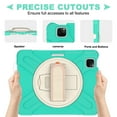 thumbnail image 4 of For iPad Air 11 inch Case 7th/6th (M3/M2) 2025/2024, 360 Hand Strap, Shoulder Strap, Kickstand, Rugged Drop Protection, Mint Green, 4 of 7