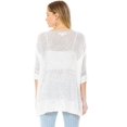 thumbnail image 3 of Lana Roux Women's Juniors Oversize Knit V-Neck Sweater Top (White, S/M), 3 of 3