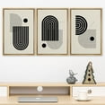 thumbnail image 2 of PixonSign Framed Canvas Print Wall Art Set Geometric Black Circle Arch Variety Abstract Shapes Illustrations Modern Art Minimalism Decorative for Living Room, Bedroom, Office - 16"x24"x3 Natural, 2 of 5