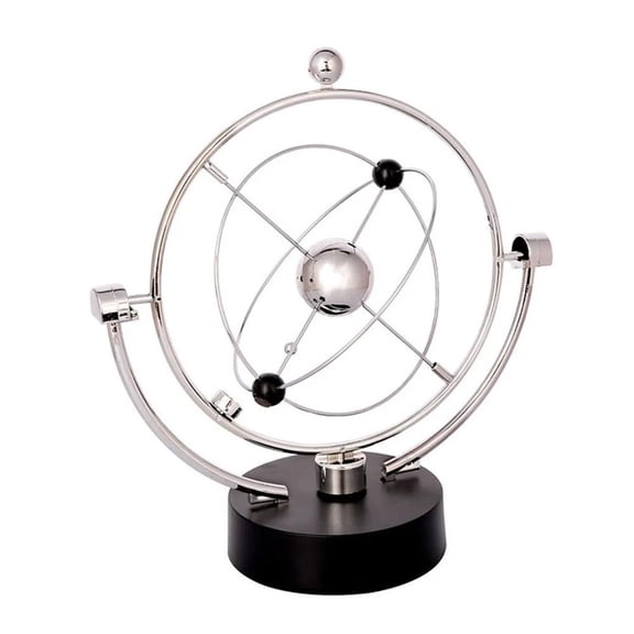 Agiufgs Newton's Cradle Pendulum 10x10x9.45, Perpetual Motion Energy Transfer, for Desk Decor or Office Scientific Display, Silver