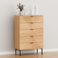 thumbnail image 1 of ANHDAH 5 Drawer Dressers for Bedroom,Mid Century Modern Tall Fluted Dressers,Wood Storage Cabinet Chest of Drawers Dresser for Closet,Entryway (1, Natural Oak), 1 of 8