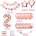 thumbnail image 2 of 2 Globos Cumpleaños Niña Oro Rosa 2 Años ER Decoración Fiesta Cumpleaños, 2 of 5