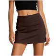thumbnail image 2 of Women's Casual Solid Color Midi Skirt with Built-in Short for Comfort and Coverage, 2 of 6